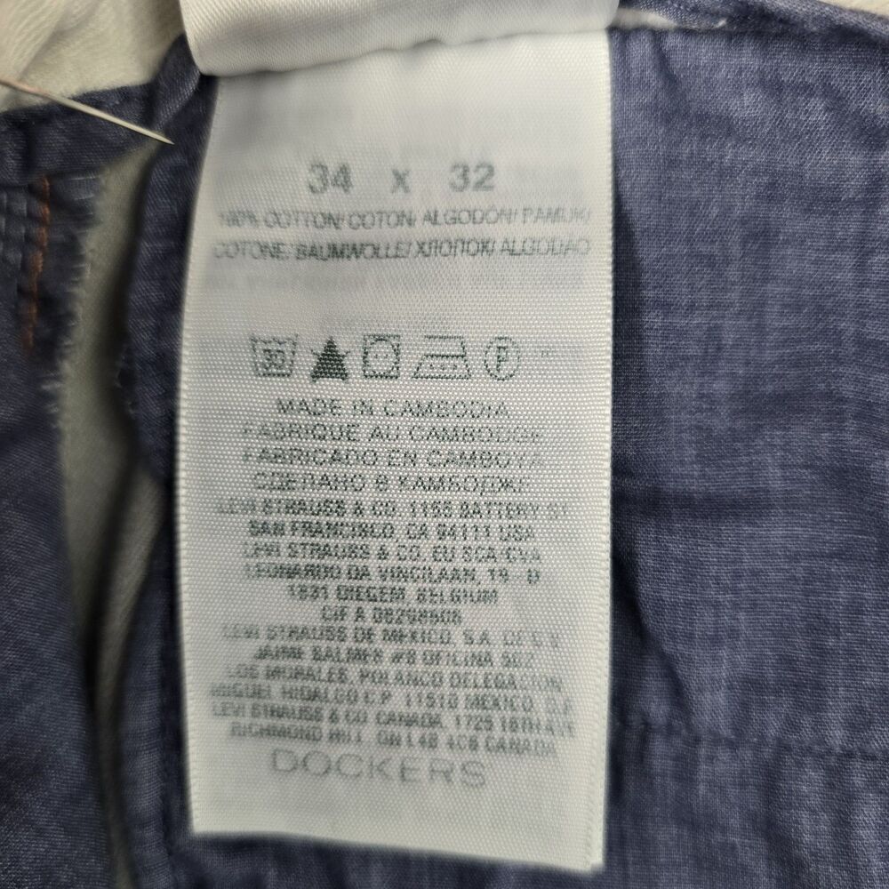 Dockers Field Khakis Mens 34 32 Tan Beige Straight Mid Rise Flat Front Pockets - Picture 8 of 11